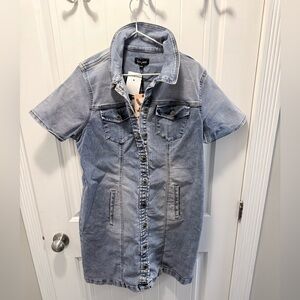 🆕 Suko Light Wash Denim Dress | XL | Button-Up | Stretchy | NWT